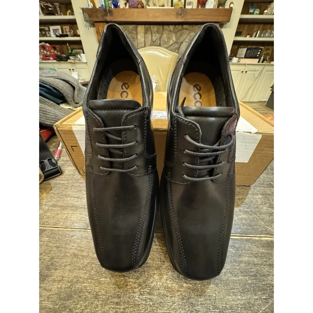 Ecco‎ Mens Helsinki Classic Black Oxford Derby Lace Shoes Size 44 US 10-10.5